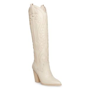 Steve Madden white cowboy boots